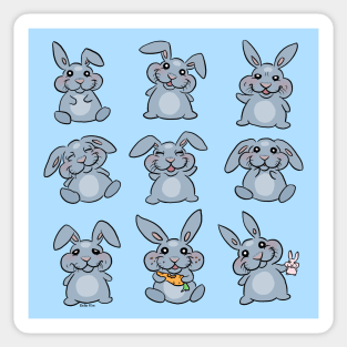 Blue bunny rabbit print Sticker